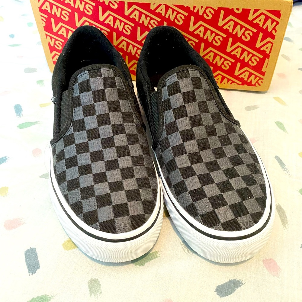 Vans Asher Deluxe Black & Grey Mens 7 Womens 8.5